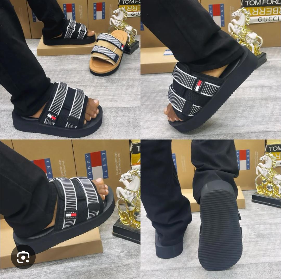 Tommy Jeans Platform Slides - Tan & Black
