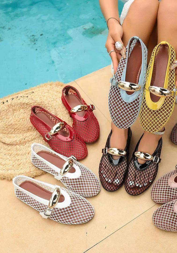Mesh Ballet Flat Shoes