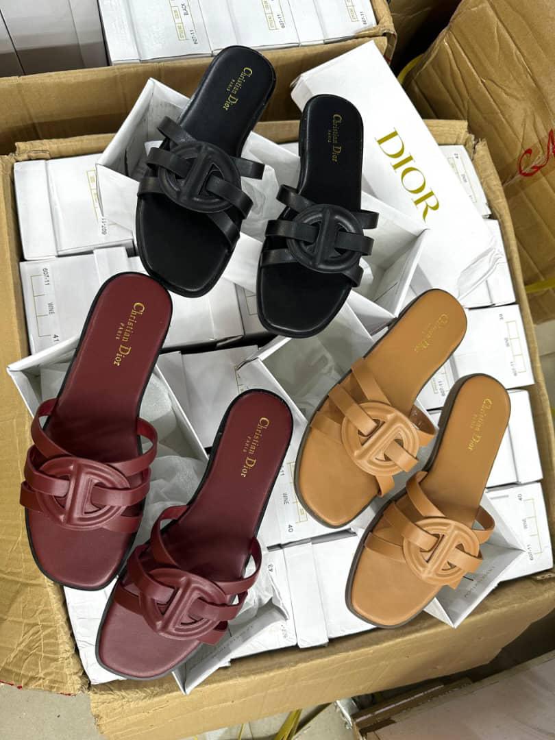 Christian Dior CD Logo Flat Slides