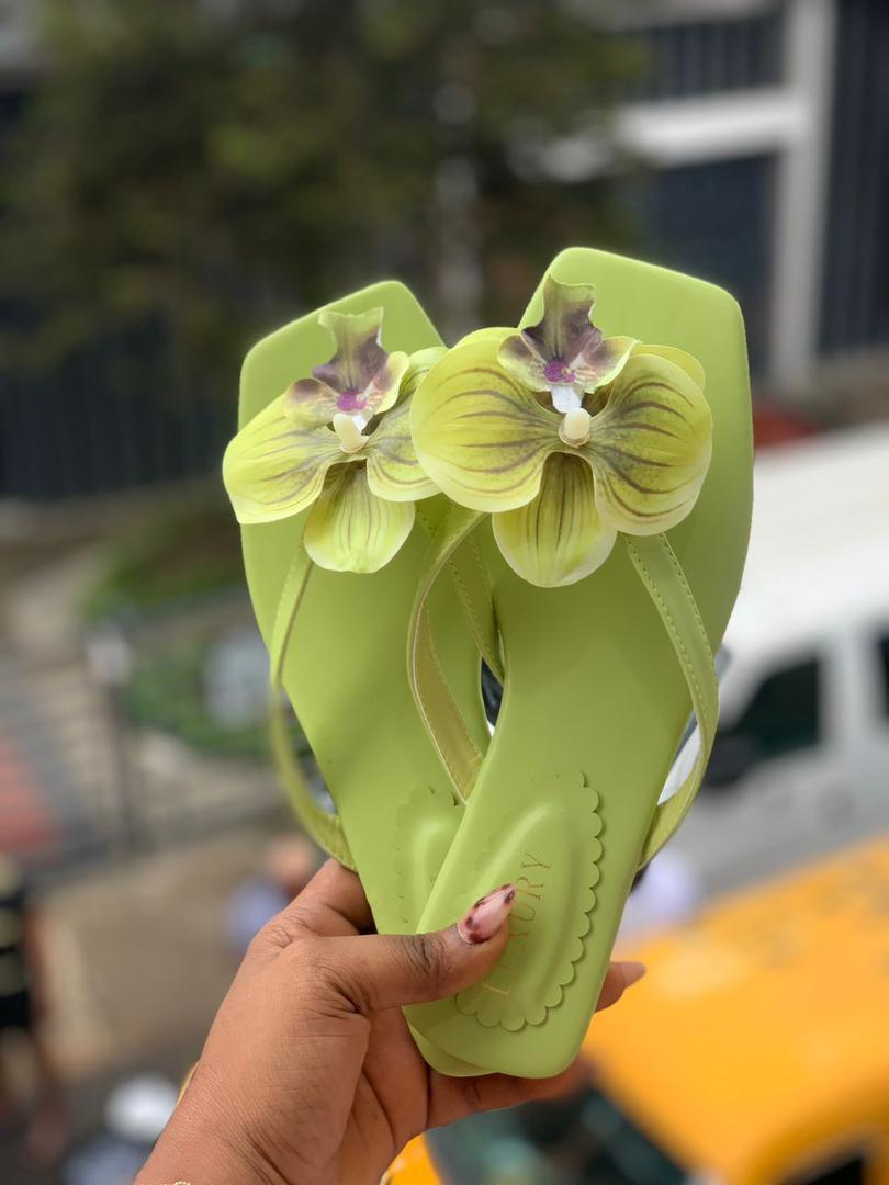 Floral Orchid Flip Flop Slippers