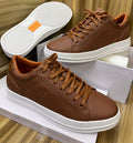 Timberland Men's Tan Brown Leather Lace-Up Sneaker